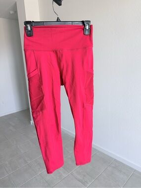 Fabletics Red High-Waist Pocket Leggings - Size 27